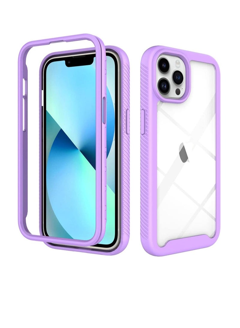 ECVV iPhone 14 Pro Case 6.1 Inch Full-Body Protection Case Shell Shockproof Phone Case Screen Camera Lens Protective Anti-Fingerprint Anti-Scratch Phone Case for Apple iPhone 14 Pro 6.1‘’-Purple - Image 1