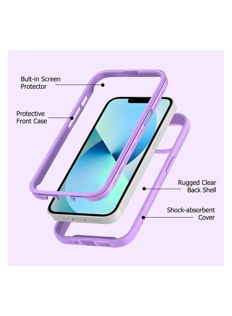 ECVV iPhone 14 Pro Case 6.1 Inch Full-Body Protection Case Shell Shockproof Phone Case Screen Camera Lens Protective Anti-Fingerprint Anti-Scratch Phone Case for Apple iPhone 14 Pro 6.1‘’-Purple - Image 2