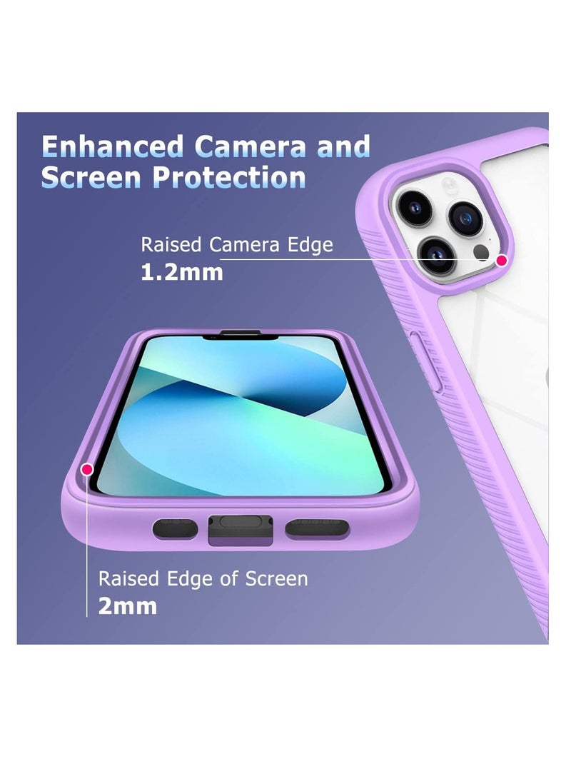 ECVV iPhone 14 Pro Case 6.1 Inch Full-Body Protection Case Shell Shockproof Phone Case Screen Camera Lens Protective Anti-Fingerprint Anti-Scratch Phone Case for Apple iPhone 14 Pro 6.1‘’-Purple - Image 4