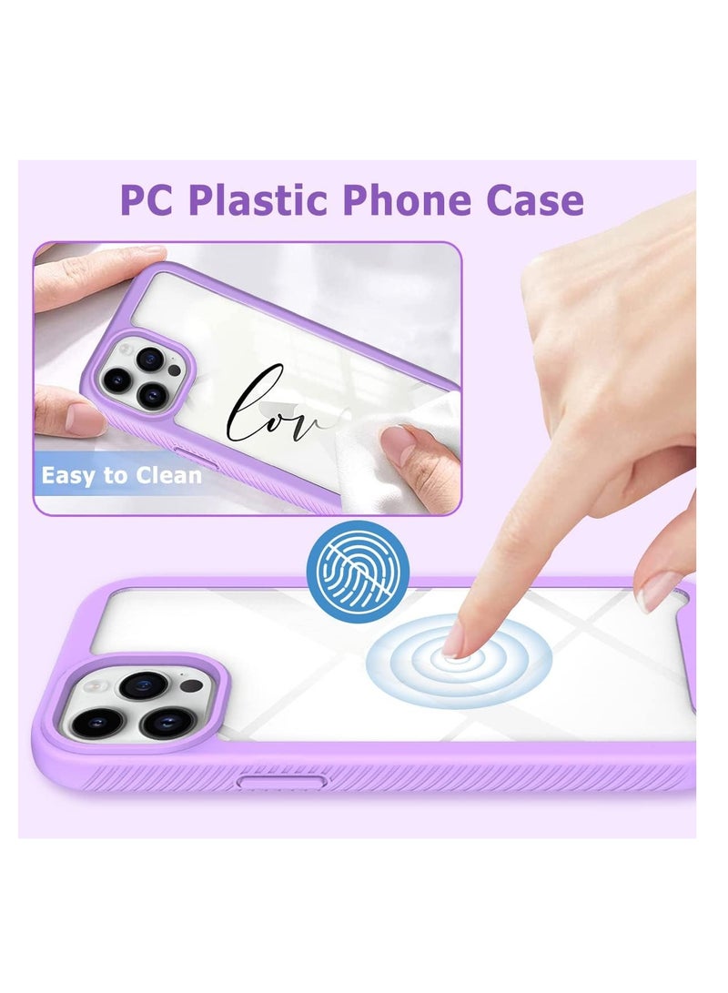 ECVV iPhone 14 Pro Case 6.1 Inch Full-Body Protection Case Shell Shockproof Phone Case Screen Camera Lens Protective Anti-Fingerprint Anti-Scratch Phone Case for Apple iPhone 14 Pro 6.1‘’-Purple - Image 5