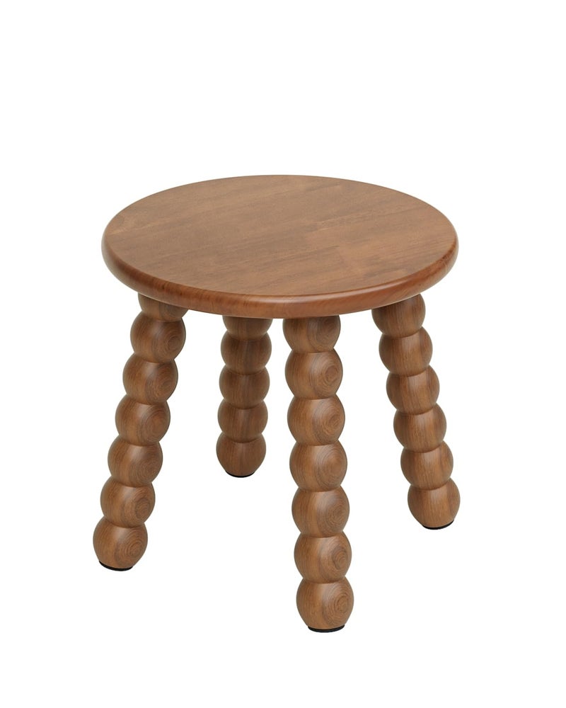 Masupu Solid Wooden Step Stool for Adults Kids, 11 inch Small Foot Stool, Non-Slip One Step Stool, Sturdy Foot Stool for Bathroom, Bedroom, Kichen, Plant Stand(Walnut Brown) - Image 1