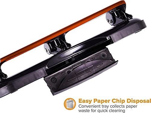 Bostitch Office EZ Squeeze 3 Hole Punch Heavy Duty - 20 Sheet Capacity 3 Hole Puncher - Metal Construction - Red - Image 5