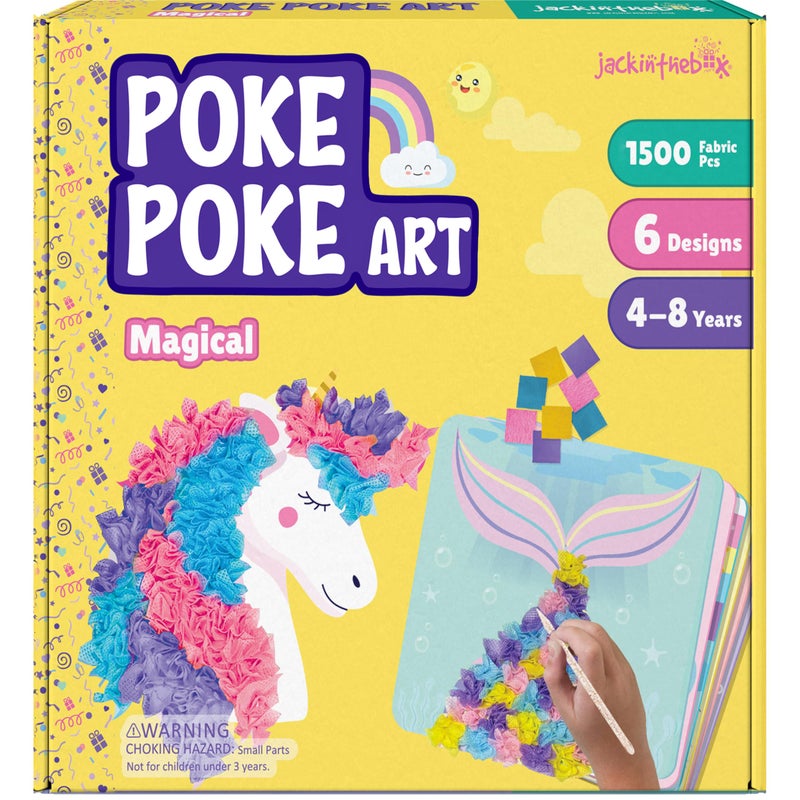 jackinthebox Poke Poke Art Magical Theme MessFree Fabric Art and Craft Flower Pressing Kits Gift for Kids Girl Gifts DIY Activity Boy Gift Best Gift for Girls and Boys Ages 4 5 6 7 8 - Image 2