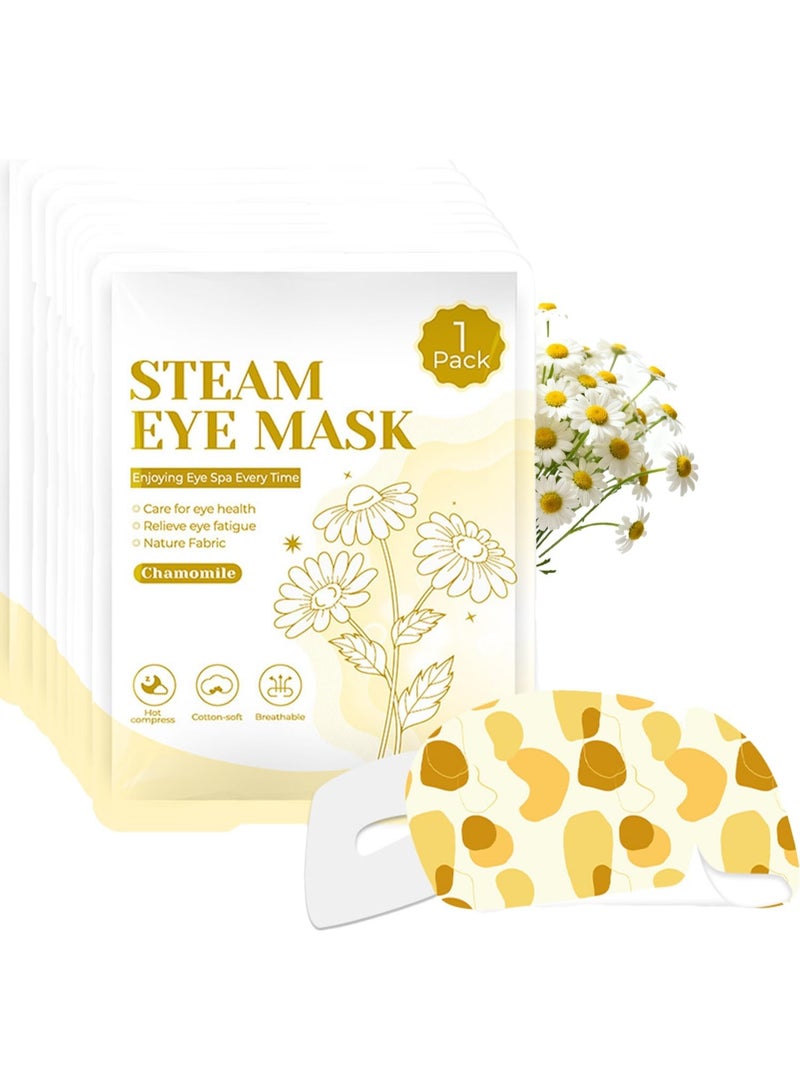 Steam 10 Packs  Eye Masks for Dry Eyes Heating Eye Mask Warm Compress for Eyes Relief Stress, Eye Fatigue Travel Essential Self Heating Moist Sleep Mask,Spa Relaxing Self Care Gifts (Chamomile) - Image 1