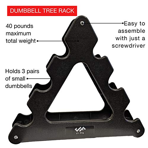 JFIT Dumbbell Tree Rack, Black - Holds up to 40 lbs of Dumbbells (NO WEIGHTS INCLUDED) - Image 3