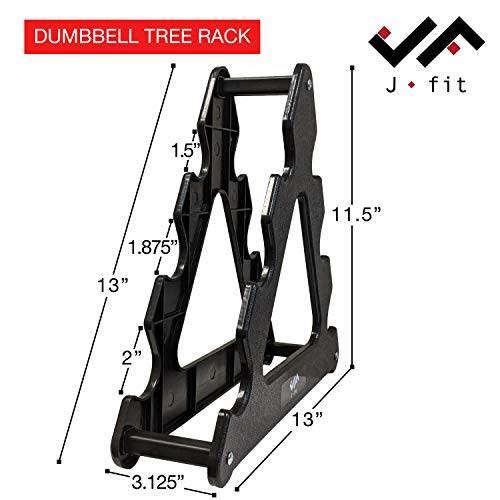 JFIT Dumbbell Tree Rack, Black - Holds up to 40 lbs of Dumbbells (NO WEIGHTS INCLUDED) - Image 2
