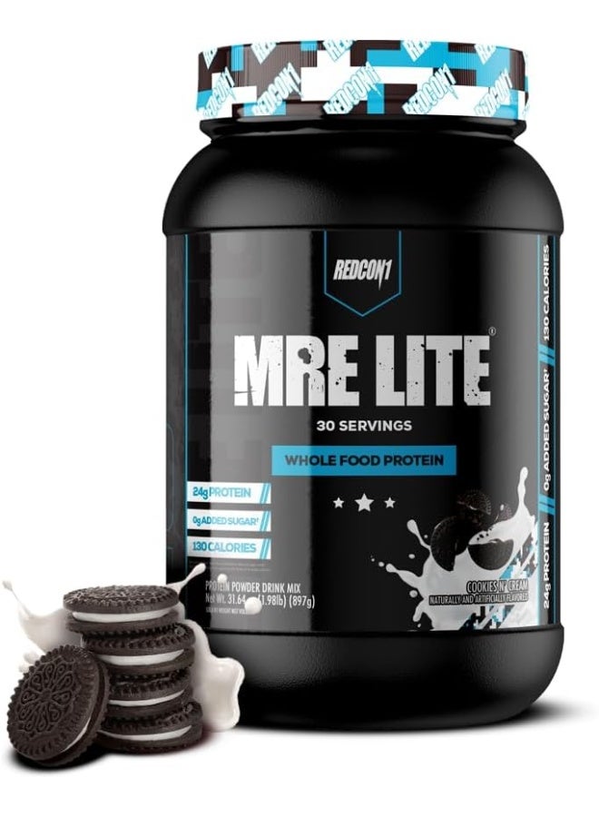 REDCON1 MRE Lite Whole Food Cookies and Cream Protein Powder 30 Servings  - Image 1