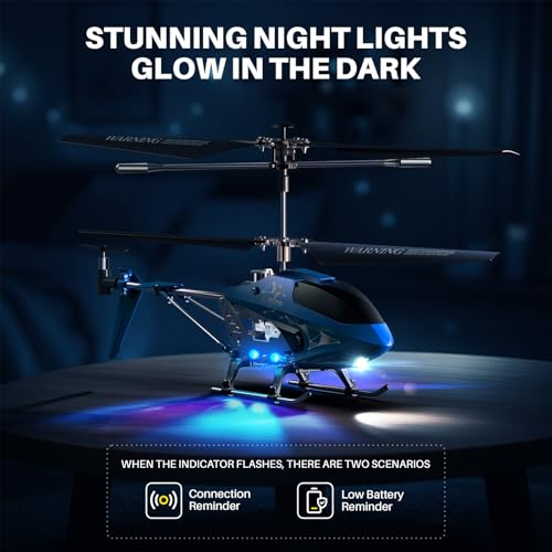 SYMA Remote Control Helicopter, S107H-E Aircraft with Altitude Hold, One Key take Off/Landing, 3.5 Channel, Gyro Stabilizer and High &Low Speed, LED Light for Indoor to Fly for Kid and Beginner Blue - Image 3