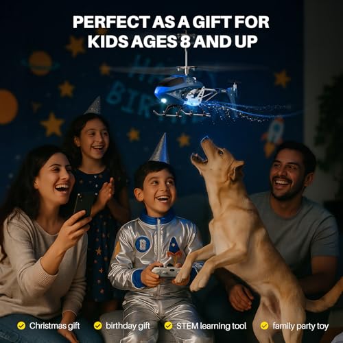SYMA Remote Control Helicopter, S107H-E Aircraft with Altitude Hold, One Key take Off/Landing, 3.5 Channel, Gyro Stabilizer and High &Low Speed, LED Light for Indoor to Fly for Kid and Beginner Blue - Image 2