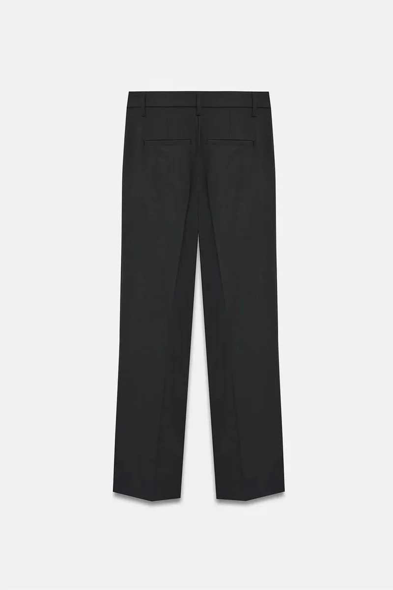 Dilvin Black DILVIN Women's High-Waist Straight-Leg Crepe Trousers for Women | Best Price UAE