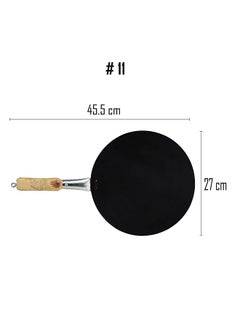 Lion Lion Iron Tawa with Natural Wooden Handle and Hanging Loop – No. 11, 27 cm, Heavy-Duty Iron for Even Heat Distribution, Perfect for Dosa, Roti, Paratha, and Flatbreads  - Image 5