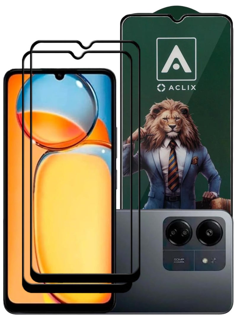 ACLIX 2 Pieces Antistatic ESD Dustproof Premium Quality High Definition Tempered Glass Screen Protector Designed For Xiaomi Redmi 13C - Image 1