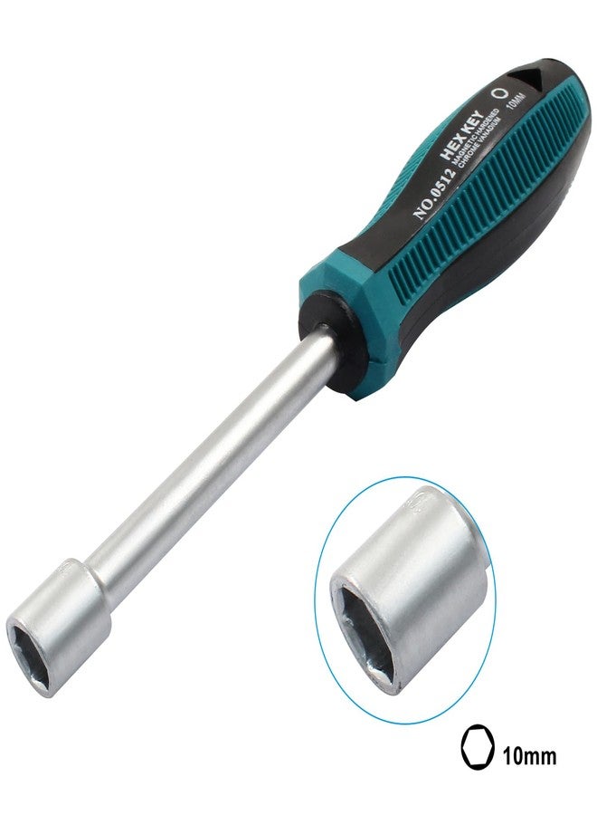 Bivethoi 2Pcs 10mm Nut Driver Socket Driver Non-Magnetic Tip Six Point Hex Nut Driver - Image 5
