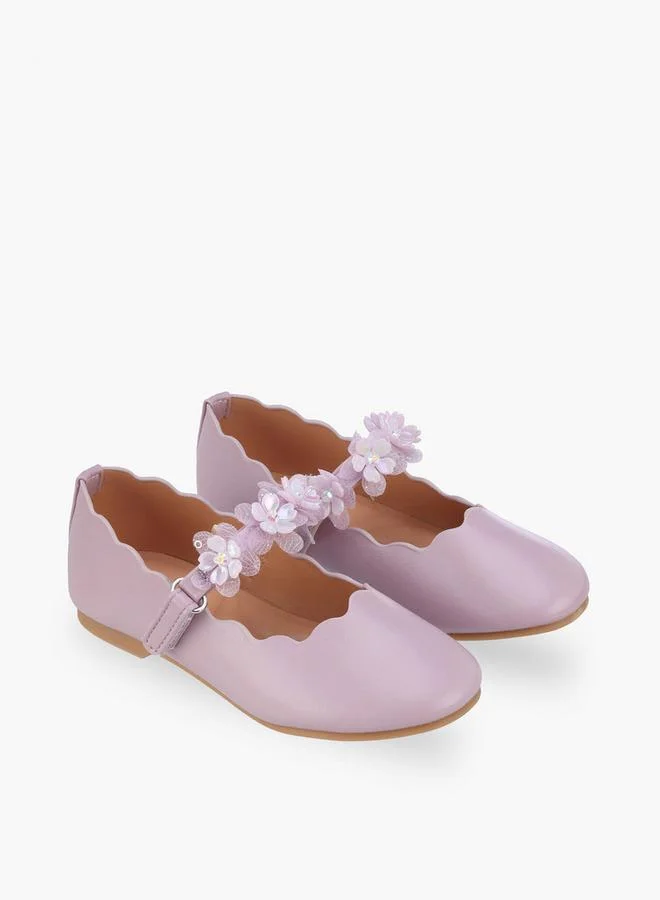 JUNIORS Girls Hook & Loop Ballerina Shoes