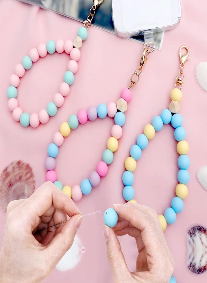 BIHRTC 100PCS Silicone Beads Kit 15mm Floral Silicone Bead Keychain Making Round Beads Assorted Silicone Beads for DIY Crafting Key Chain Charm Bracelet Necklace Pens Jewelry Accessories - Image 3