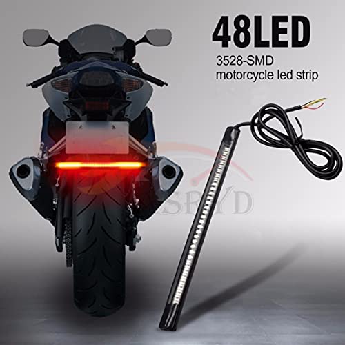 Asryd 48 SMD LEDs Strip Tail Light For Turn Signal, Brake, License Plate, Indicator 12V 8 Inches For Royal Enfield Continental GT 650 (1.Pcs Tail Light), RED - Image 2