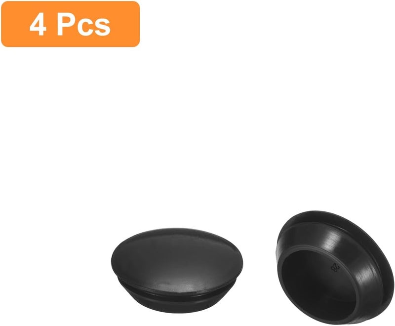 QUARKZMAN 4 Pieces Silicone Plugs, Round Rubber Plugs Snap into 28-30mm Holes, Waterproof Hole Plugs for Metal Pipe, Furniture End Caps, Black Inserts - Image 3