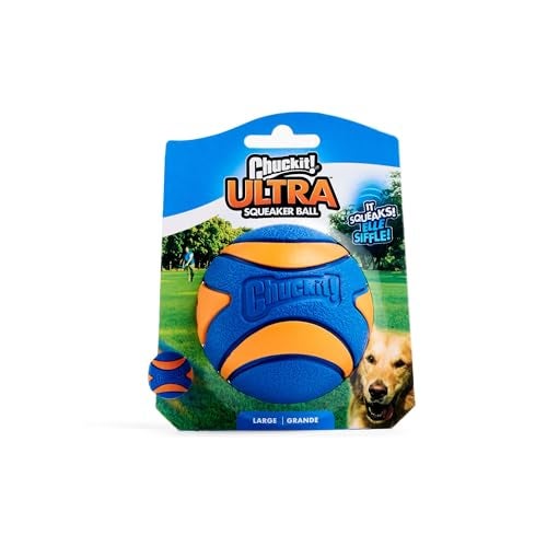 Chuckit Ultra Squeaker Ball Dog Toy Large 3 Inch 1 Pack for Large Breeds - Image 1