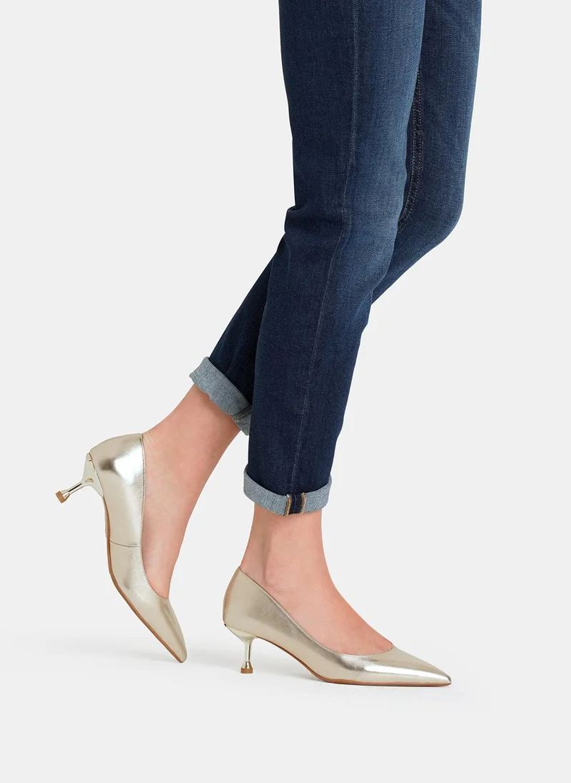 Liu Jo Low-heeled metallic court shoes