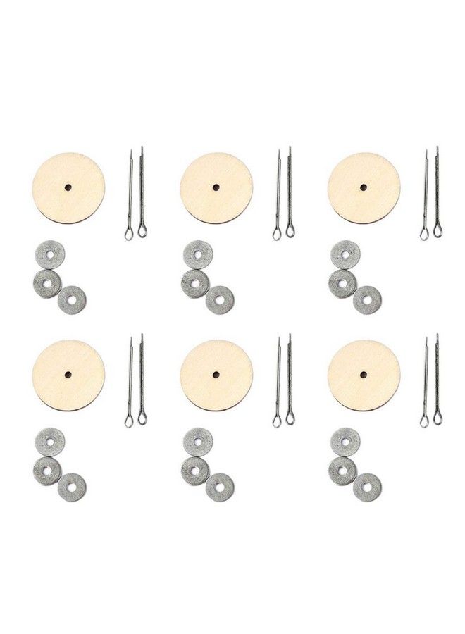 EXCEART 20 Set Doll Joints Accessories Diy Wooden Bear Doll Joint Rotatable Joints Connectors Cotter Pin Joint For Diy Crafts Doll Making Toys (Silver) 45Mm - Image 2