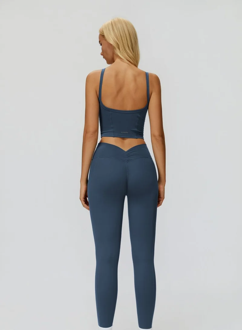 KAWN.YOGA Blue Sapphire Square Neck Cami Top for Women | Best Price UAE