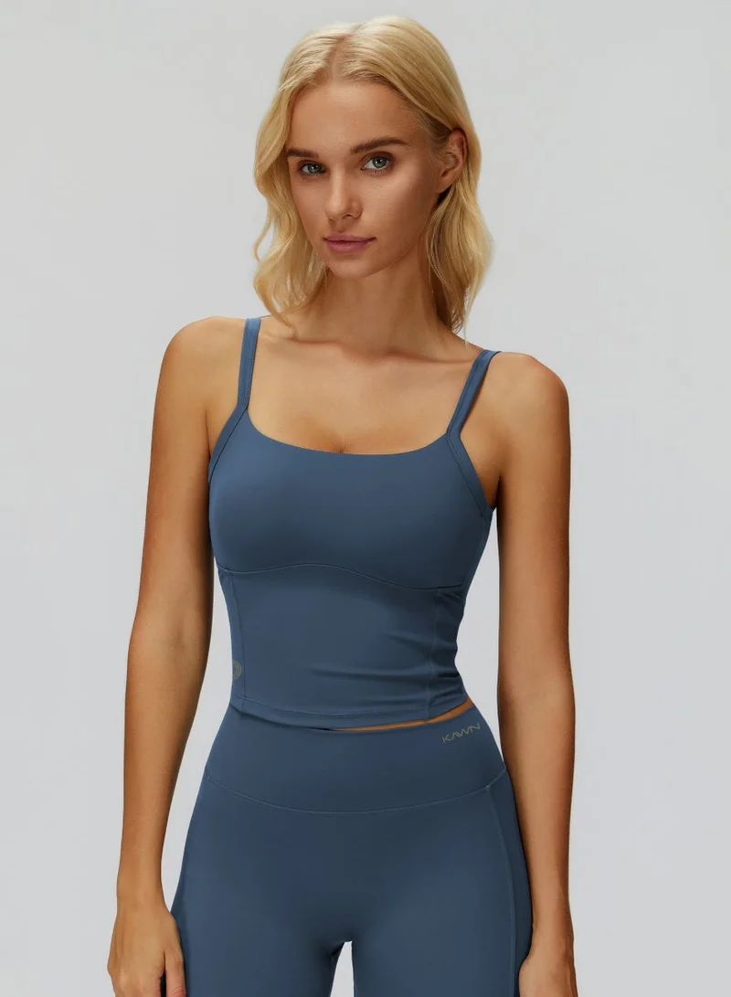 KAWN.YOGA Blue Sapphire Square Neck Cami Top for Women | Best Price UAE