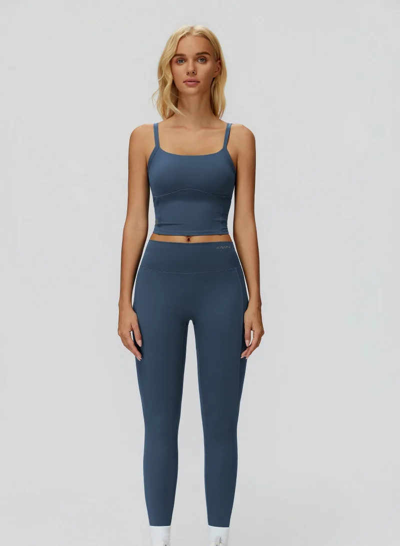KAWN.YOGA Blue Sapphire Square Neck Cami Top for Women | Best Price UAE