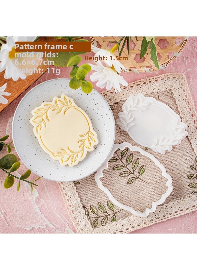 1 x 5 pcs Korean Style Fondant Cookie Mold for Wedding PC0664-Pattern Frame C 