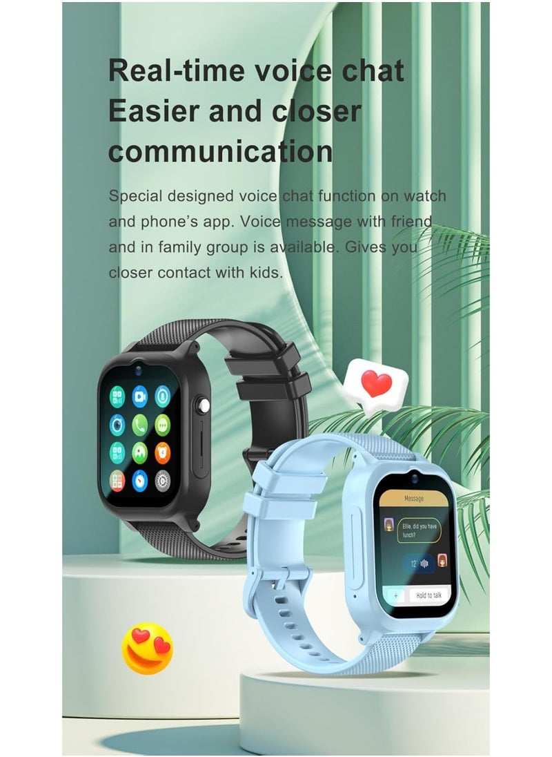 2025 4G Kids Smart Watch with Video Calling & GPS Tracker – IP67 Waterproof, 700mAh Long Battery, SOS Alarm, Two-Way Call, 1.83" HD Screen, Child Safety Smartwatch with SIM Card Support – Perfect Gift for Boys & Girls