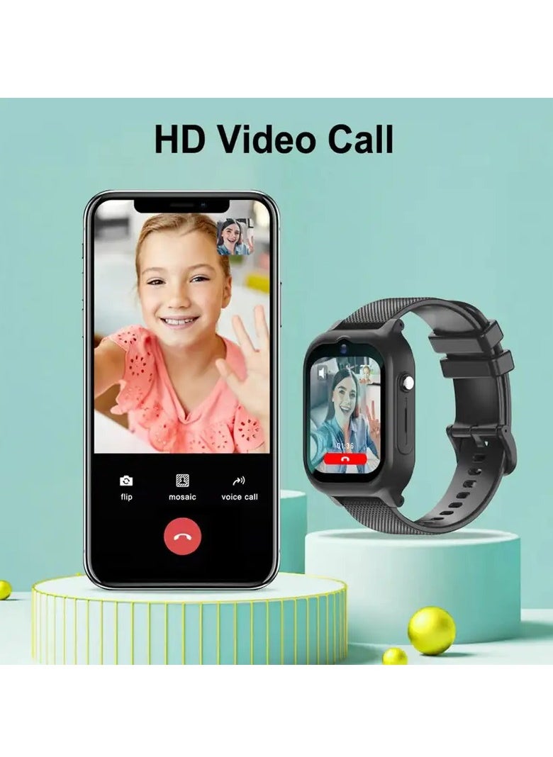 2025 4G Kids Smart Watch with Video Calling & GPS Tracker – IP67 Waterproof, 700mAh Long Battery, SOS Alarm, Two-Way Call, 1.83" HD Screen, Child Safety Smartwatch with SIM Card Support – Perfect Gift for Boys & Girls
