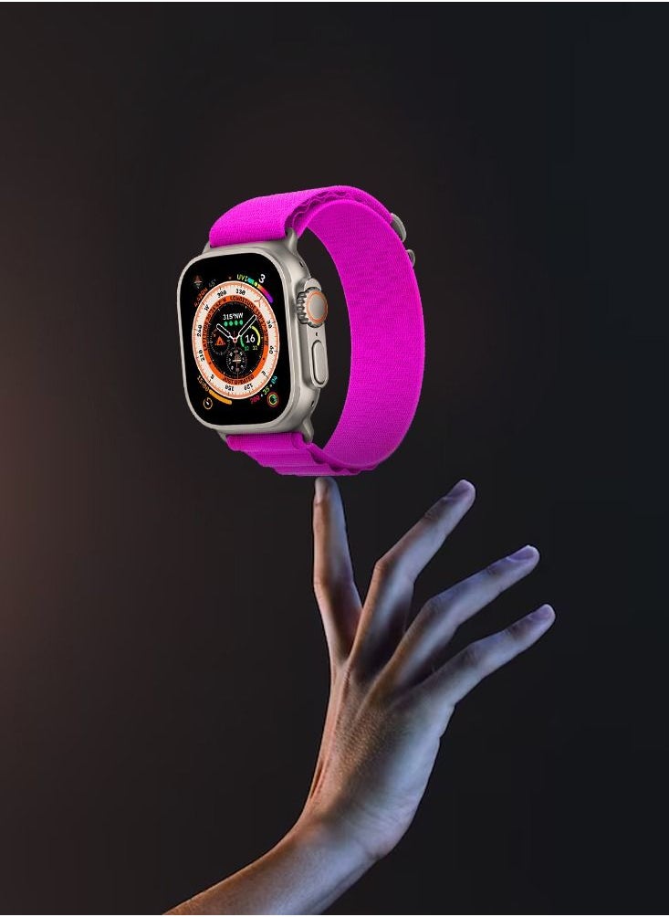 CATANES - Apple Watch Band 49mm 45mm 44mm 42mm Alpine Loop Band Women Men Adjustable with Metal G-Hook Strap for iWatch Ultra Series SE 8/7/6/5/4/3/2/1 Hot Purple - Image 1