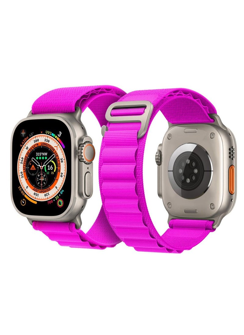 CATANES - Apple Watch Band 49mm 45mm 44mm 42mm Alpine Loop Band Women Men Adjustable with Metal G-Hook Strap for iWatch Ultra Series SE 8/7/6/5/4/3/2/1 Hot Purple - Image 1