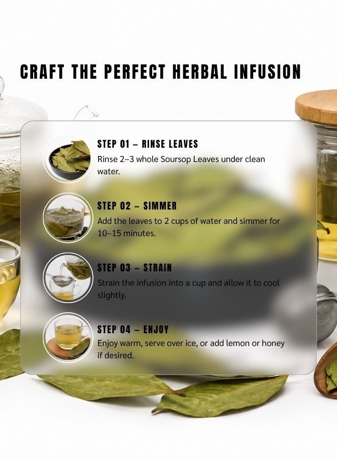 Awafi Mill Dried Soursop Graviola Leaf | Premium Quality and Versatile Use - 20 leaves - Image 3