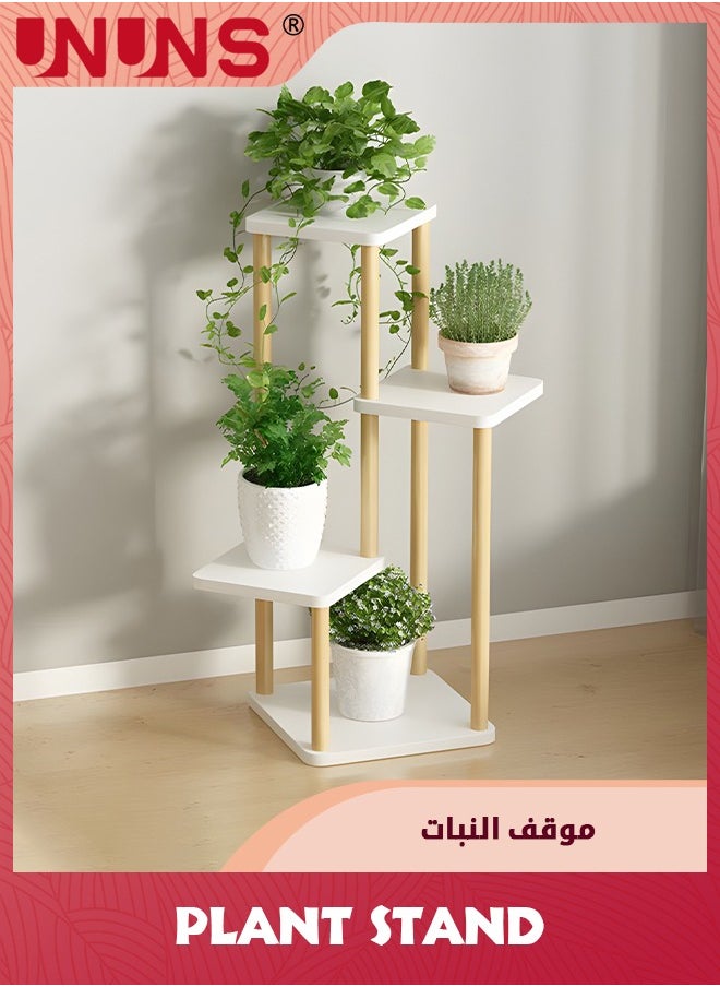 UNUNS حامل نباتات داخلي، حامل نباتات طويل مكون من 4 طبقات، حامل نباتات من الخيزران، حامل نباتات زاوية لنباتات متعددة للاستخدام الداخلي والخارجي والزوايا والشرفات وغرفة المعيشة وغرفة النوم  - Image 5