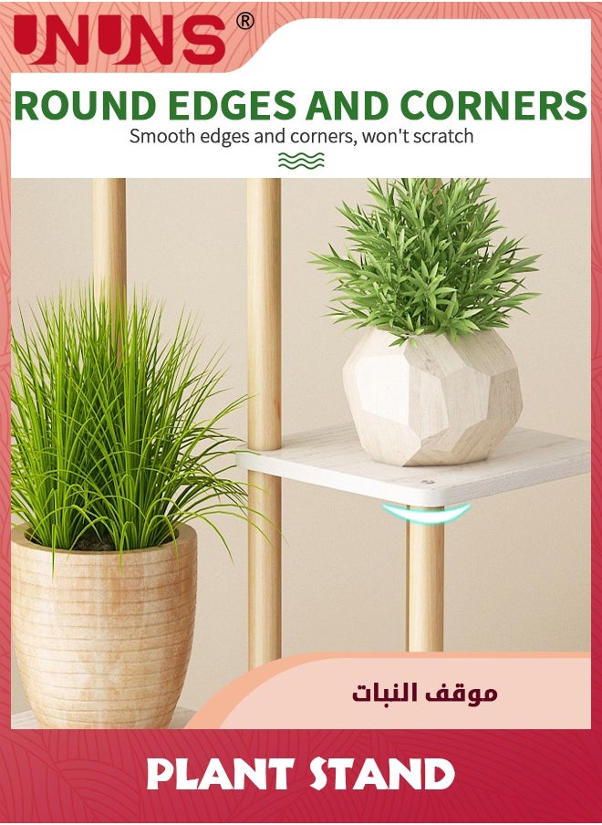UNUNS حامل نباتات داخلي، حامل نباتات طويل مكون من 4 طبقات، حامل نباتات من الخيزران، حامل نباتات زاوية لنباتات متعددة للاستخدام الداخلي والخارجي والزوايا والشرفات وغرفة المعيشة وغرفة النوم  - Image 3
