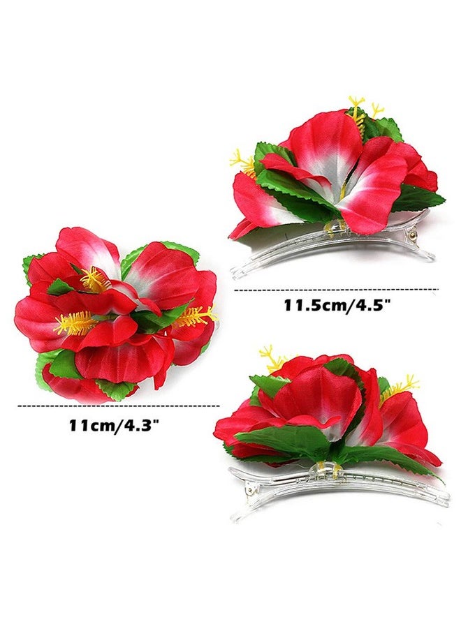 ALIMITOPIA Limitopia Hawaiian Hibiscus Flower Hair Clip Fabric Artificial Tropical Flower Hairpin Barrette Hair Accessories For Luau Beach Party(Hibiscus Flower 8Pcs Medium Size)  - Image 3