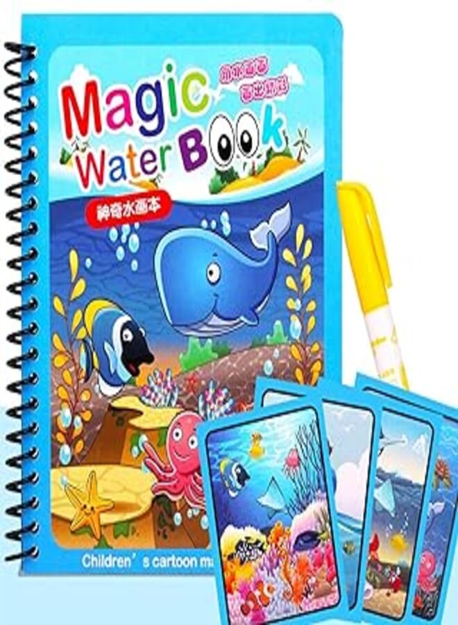 Beauenty Magic Water Book, Water Coloring Book, Doodling Paint with Water Magic Pen Painting Board For Children Education Drawing Toy,