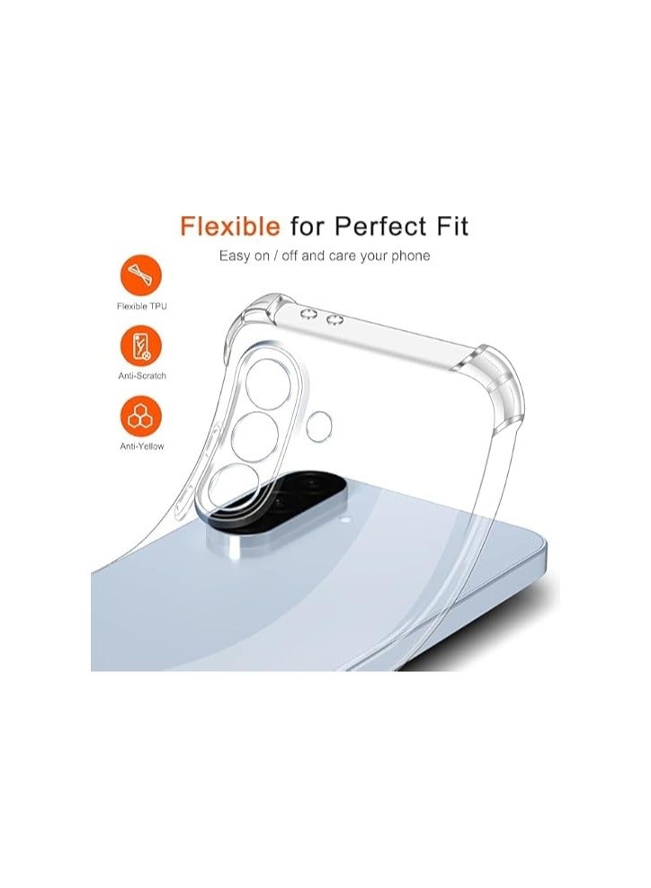 Clear Silicone Case for Samsung Galaxy A56 5G with Shockproof Protective Corners, Thin Soft Transparent Protective Flexible TPU Transparent Mobile Phone Case Scratch-Resistant Case Cover - Image 2