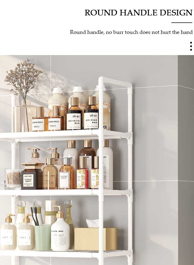 DUNISO 3 Tier Storage Shelves, Stable Bathroom Shelf Organizer, Storage Rack with Armrests, Removable Free Standing Rack, Multipurpose Rack for Over The Toilet Bathroom, Shelving Unit for Laundry Room,Living Room,Garage,Pantry,Study Room - Image 4