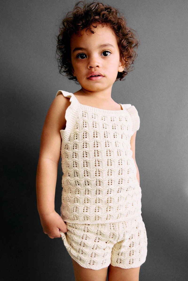 H&M 2-piece cotton pointelle-knit set