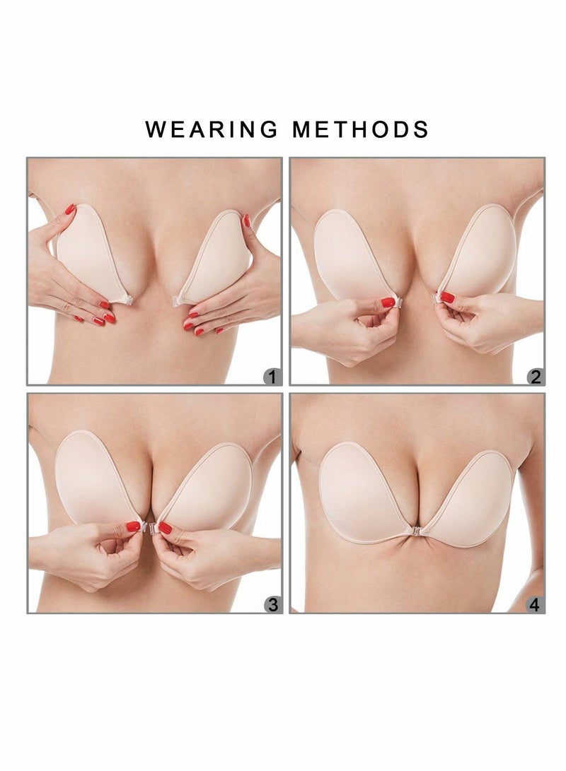 صدرية لاصقة من السيليكون صدرية غير مرئية لاصقة بدون حمالات قابلة لإعادة الاستخدام تغطي الحلمات تناسب حجم B - Image 4