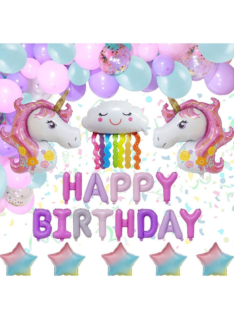 عالم البالونات مجموعة قوس البالونات المزخرفة من اللاتكس على شكل يونيكورن - مثالية للتخرج وحفلات استقبال المولود وحفلات الزفاف وأعياد الميلاد وحفلات توديع العزوبية - Image 4