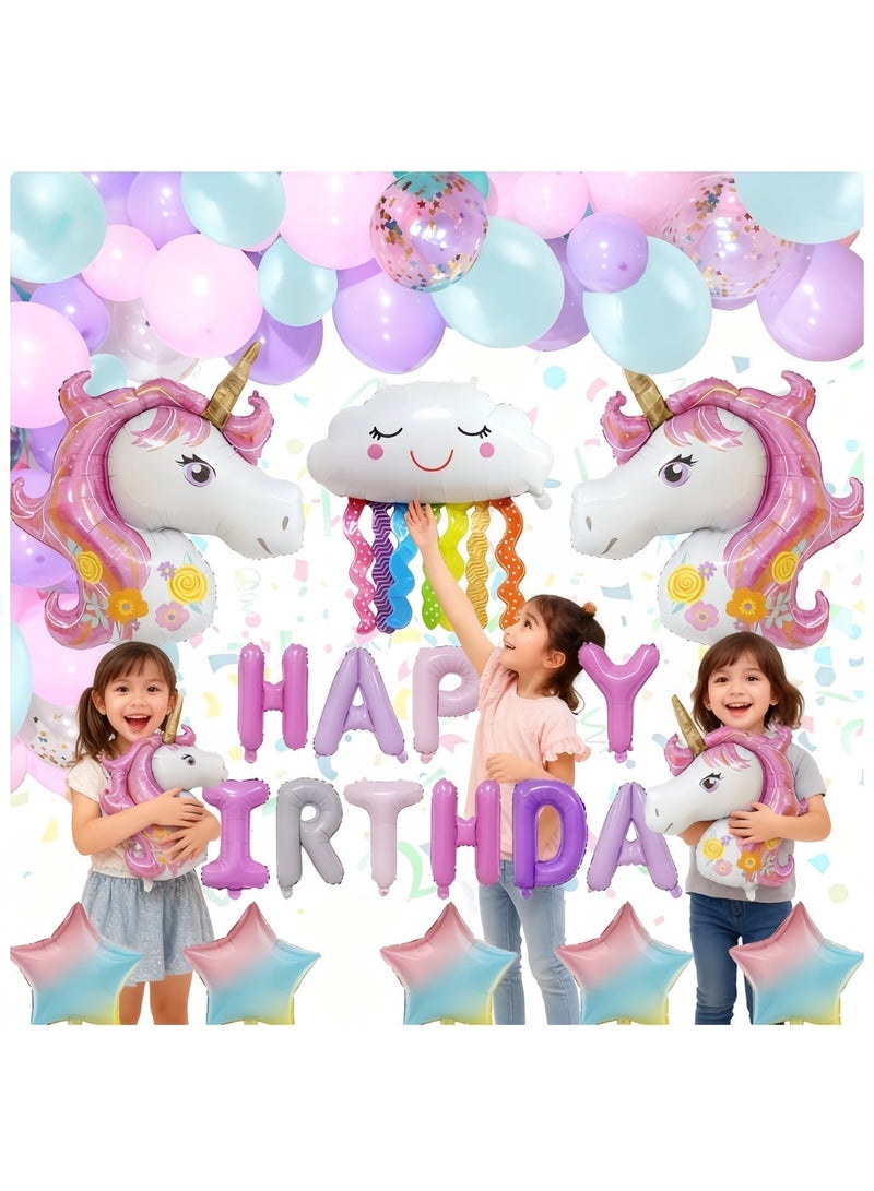 عالم البالونات مجموعة قوس البالونات المزخرفة من اللاتكس على شكل يونيكورن - مثالية للتخرج وحفلات استقبال المولود وحفلات الزفاف وأعياد الميلاد وحفلات توديع العزوبية - Image 2