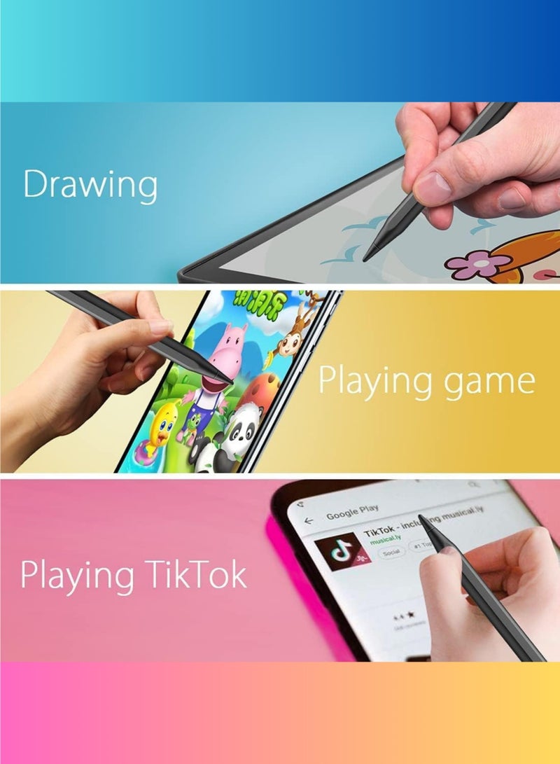قلم ستايلس عالمي نشط – قلم رقمي لأجهزة الشاشة اللمسية، متوافق مع أنظمة iOS وAndroid والأجهزة اللوحية وWindows – أسود - Image 3