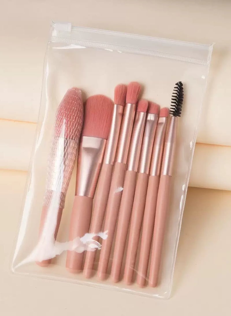 8-Piece Travel Makeup Brush Set – Premium Synthetic Fiber Brushes with Pouch | Bridal, Bridesmaid & Bachelorette Gift (Includes Angled Blush Brush) - Image 1