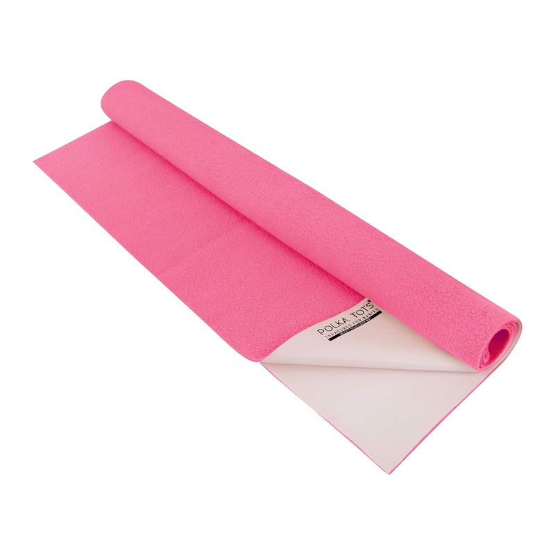 POLKA TOTS Waterproof Reusable Baby Bed Protector Absorbent Mat Dry Sheet for New Born Infants Pack of 2 DarkBlue Pink 50 X 70 CM Small - Image 4