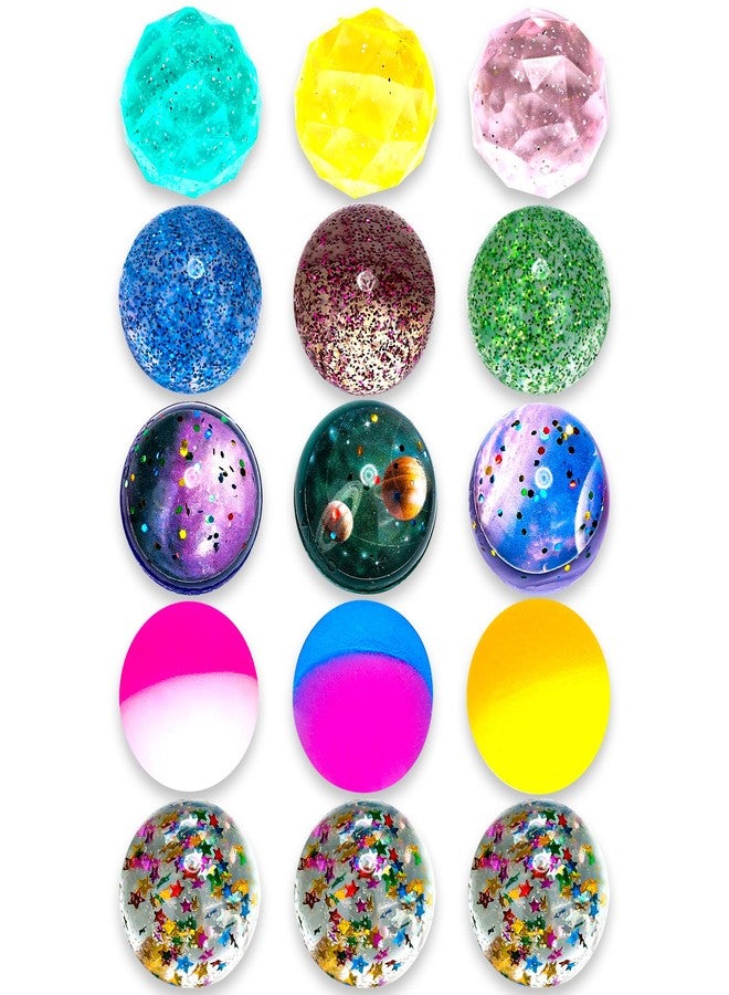 Pllieay 15PCS Bouncy Balls for Kids with Storage Bag, 5 Styles 32mm Bouncy Balls Bulk Bounce Balls for Kids Birthday Party Favors, Goodie Bag Fillers - Image 1