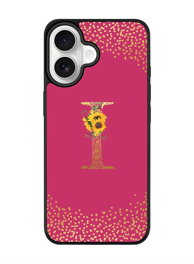 Stylizedd iPhone 17 Case, [Compatible with MagSafe] Slim Magnetic cover Phone Case iPhone 17 -Custom Floral Monogram - I ( Deep Pink ) - Image 1