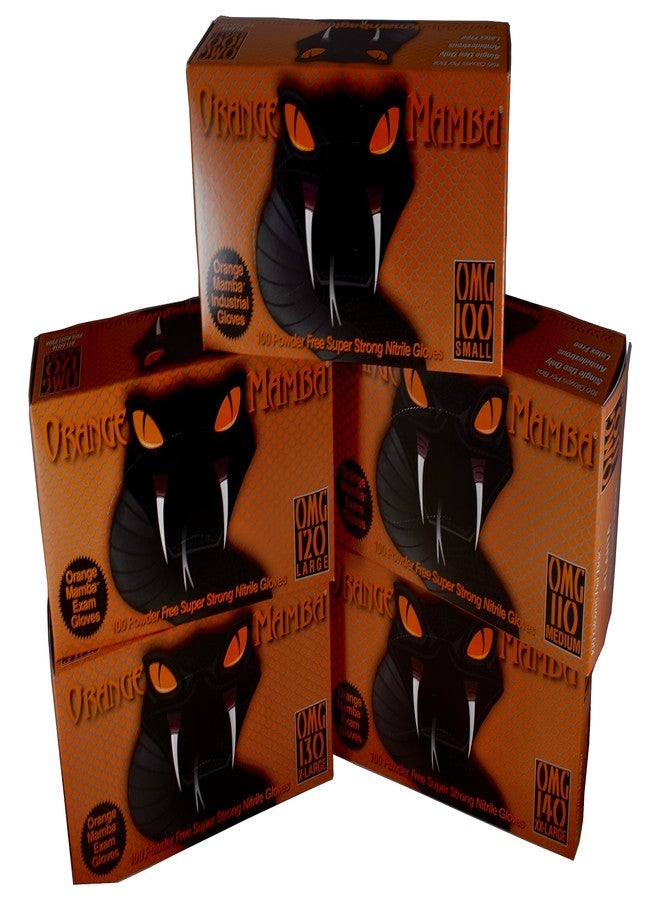 Black Mamba Orange Mamba Super Strong Nitrile 100 Glove Box Textured Grip (Large) - Image 2