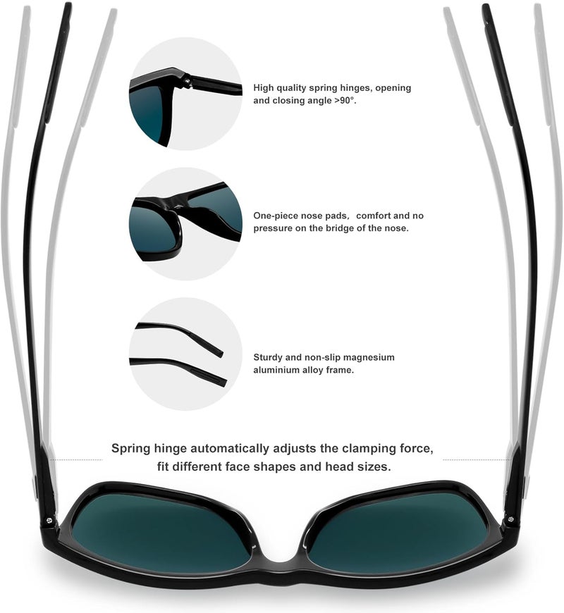 KANASTAL Polarized Sunglasses for Men Women, Classic Square Sports Sun Glasses Driving, Fashion Shades for Womens UV400 Protection Fishing Outdoor Cycling Activities - Image 4